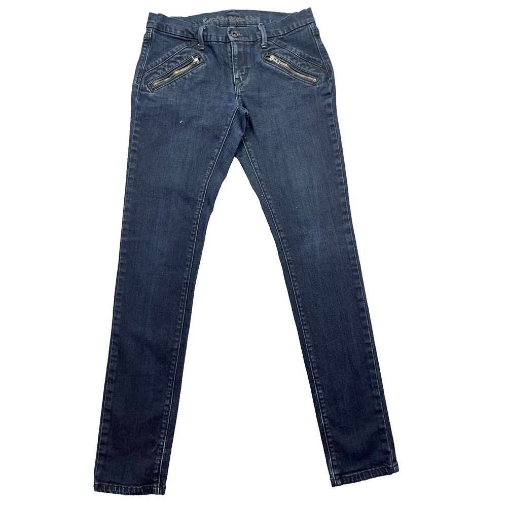 Levi's 421 The Original Jean Women's Skinny Blue Sz 28 Fits 29" Zip Pocket Retro